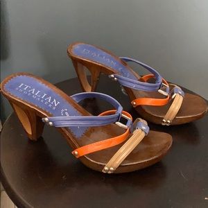 Italian shoemaker strap, wedge heels